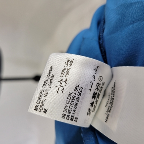 INC INTERNATIONAL CONCEPTS V Neck Sheer Long sleeve Shift Dress Teal Floral - Picture 8 of 9